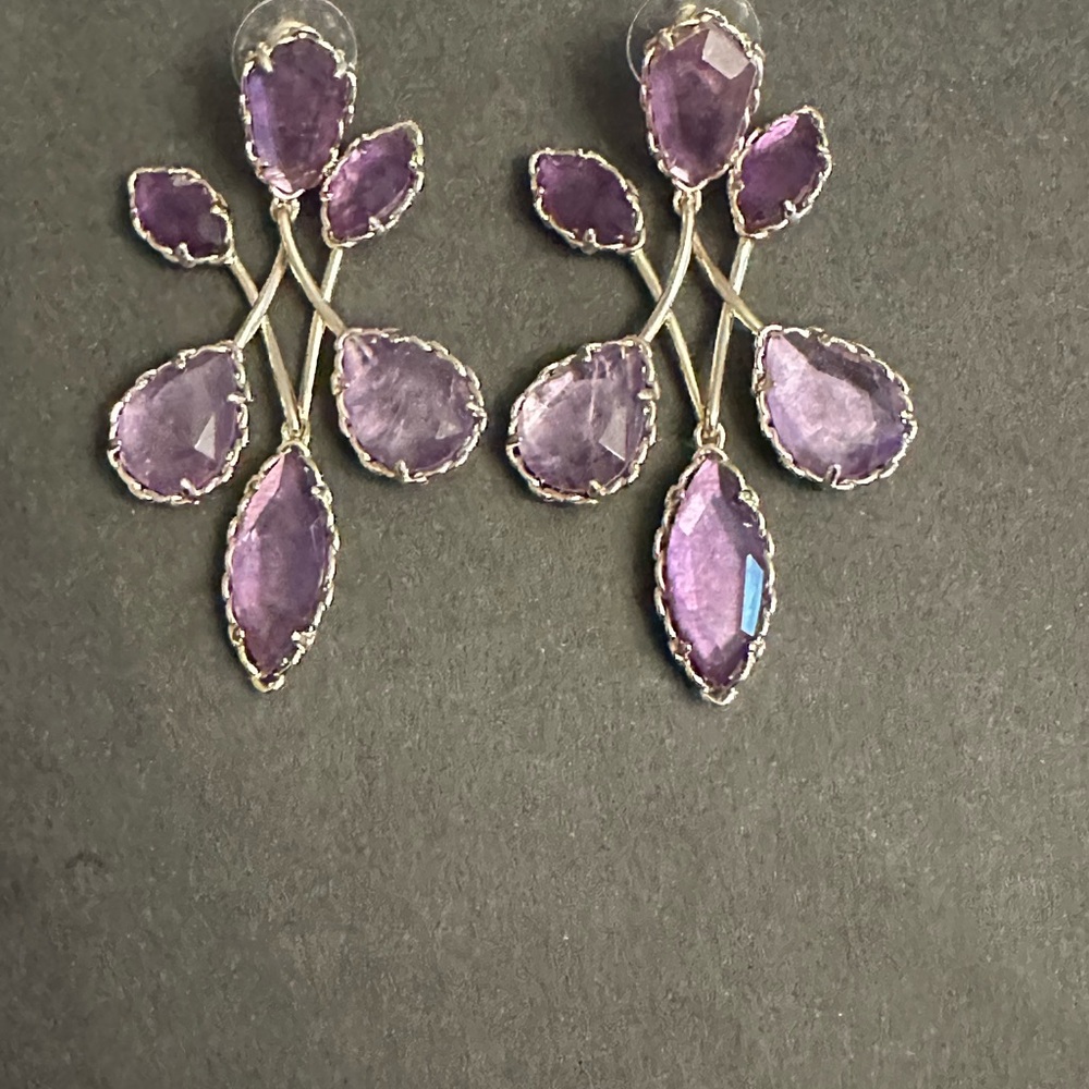 Elegant Purple Gemstone Earrings